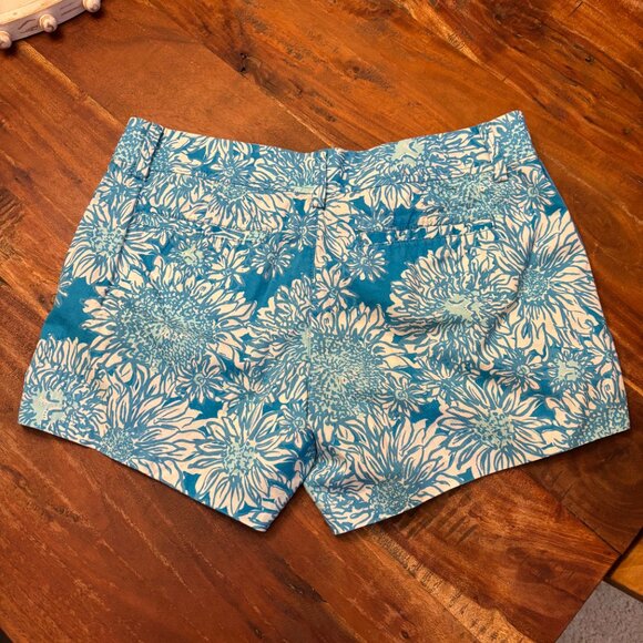 Lilly Pulitzer Womens Callahan Short Lion In The Sun Ariel Blue & White Size 10 - Picture 2 of 5